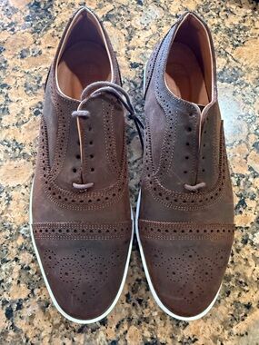 Allen Edmonds Brown Suede strand cap toe Oxford Shoes